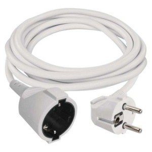 Prodlužovací kabel 3 m / 1 zásuvka / bílý / PVC / 1,5 mm2