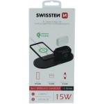 WIRELESS NABÍJEČKA 3v1 ČERNÁ SWISSTEN