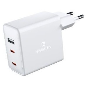 SÍŤ.ADAP.GaN 2x USB-C+1xUSB 70W SWISSTEN