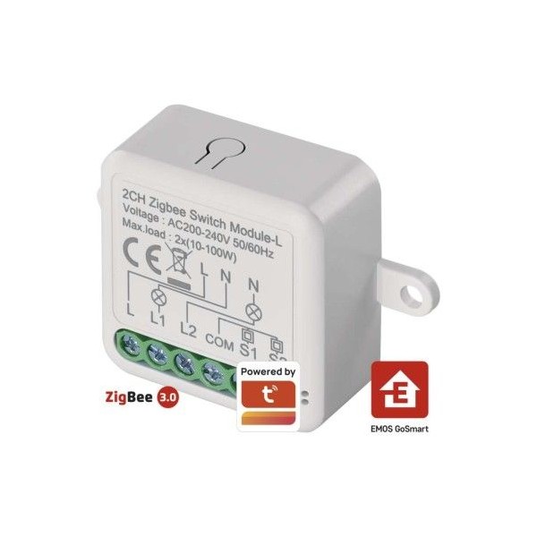 GoSmart modul spínací IP-2104SZ, ZigBee, 2-kanálový (nevyžaduje N vodič)