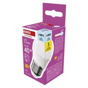 LED žárovka Classic Mini Globe / E27 / 4,2 W (40 W) / 470 lm / studená bílá