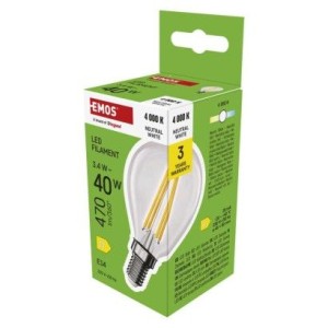 LED žárovka Filament Mini Globe / E14 / 3,4 W (40 W) / 470 lm / neutrální bílá