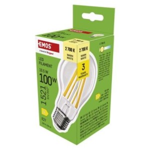 LED žárovka Filament A60 / E27 / 10,5 W (100 W) / 1521 lm / teplá bílá