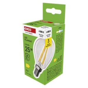 LED žárovka Filament Mini Globe / E14 / 1,8 W (25 W) / 250 lm / neutrální bílá