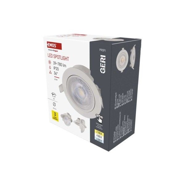 LED bodové svítidlo GERI 6,5W 780LM IP20 CCT bílá