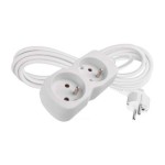 Prodlužovací kabel 3 m / 2 zásuvka / bílý / PVC / 1 mm2