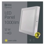 LED panel 170×170, čtvercový přisazený bílý, 12W teplá bílá