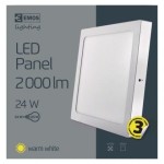 LED panel 300×300, čtvercový přisazený bílý, 24W teplá bílá