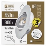 LED bodové svítidlo Exclusive bílé, kruh 5W teplá bílá