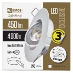 LED bodové svítidlo Exclusive bílé, kruh 5W neutrální bílá