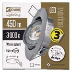 LED bodové svítidlo Exclusive stříbrné, kruh 5W teplá bílá