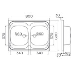 Metalac Inko, nerezový dvoudřez STANDARD 2D, nerez 0,5 mm (800 x 600 mm), průměr 60 mm pro sifon, 5 let záruka