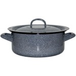 Metalac Kámen, mělký smaltovaný kastrol Klasik s poklicí 12 cm, 0,75 l