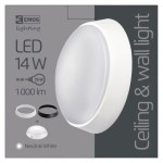 LED přisazené svítidlo, kruhové č/b 14W neutrální bílá