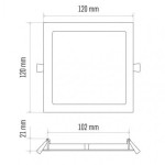 LED panel 120×120, čtvercový vestavný bílý, 6W neutrální b.