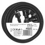 Prodlužovací kabel gumový – 2 zásuvky, 10m, 3× 1,5mm2, IP44