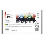 LED světelný řetěz – 10x párty žárovky, 5 m, venkovní i vnitřní, multicolor