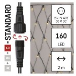 Standard LED spojovací vánoční řetěz – síť, 1,5x2 m, venkovní, teplá bílá