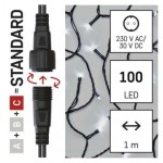 Standard LED spojovací vánoční řetěz – záclona, 1x2 m, venkovní, studená bílá