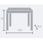 Mega Plast, plastový stůl RATAN LUX, 71 x 75,5 x 75,5 cm, vhodný k židlým BELLA a RATAN LUX, bílý