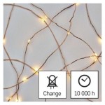 LED vánoční nano řetěz měděný, 0,9 m, 2x AA, vnitřní, teplá bílá, časovač