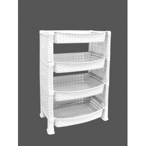 Mega Plast, SHELF regál polyratan, 41 x 30 x 65 cm, bílý