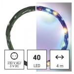 LED vánoční nano řetěz zelený, 4 m, venkovní i vnitřní, multicolor, časovač