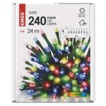 LED vánoční řetěz, 24 m, venkovní i vnitřní, multicolor, časovač