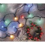 LED vánoční cherry řetěz – kuličky, 20 m, venkovní i vnitřní, multicolor, časovač