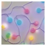 LED světelný cherry řetěz – kuličky 2,5 cm, 4 m, venkovní i vnitřní, multicolor, časovač