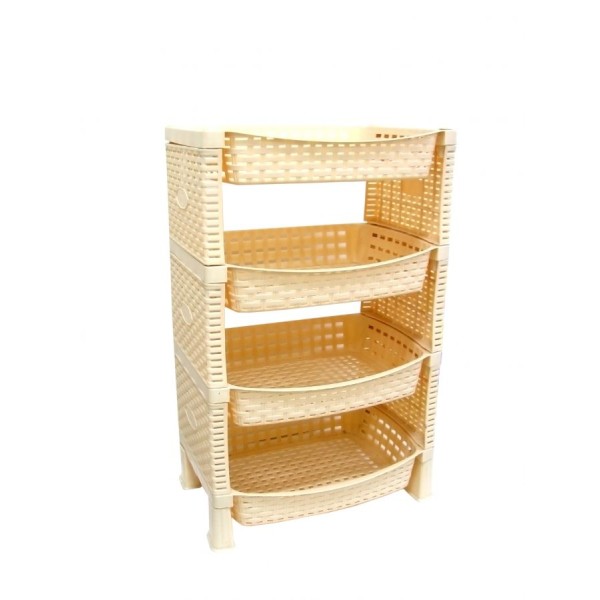 Mega Plast, SHELF regál polyratan, 41 x 30 x 65 cm, krémový