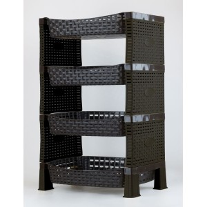 Mega Plast, SHELF regál polyratan, 41 x 30 x 65 cm, wenge