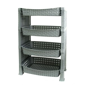 Mega Plast, SHELF regál polyratan, 41 x 30 x 65 cm, světle šedá