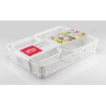 Mega Plast, Set košíky MONAKO XS + S + M, 6,5 x 36 x 27 cm, bílý