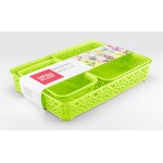 Mega Plast, Set košíky MONAKO XS + S + M, 6,5 x 36 x 27 cm, světle zelený