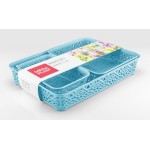 Mega Plast, Set košíky MONAKO XS + S + M, 6,5 x 36 x 27 cm, světle modrý