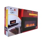 IGOTHERM, Elektrický nástěnný krb s dálkovým ovládáním a ventilátorem VANCOUVER 1000/2000W, 220-240V/50Hz, 94x48x12cm