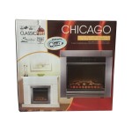 IGOTHERM, elektrický vestavavný krb CHICAGO 1800W s ventilátorem, 220-240V/50Hz, LED, 67 x 23 x 62 cm, nerez