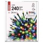 LED vánoční řetěz, 24 m, venkovní i vnitřní, multicolor, programy