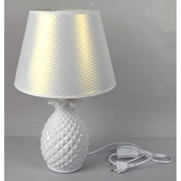 DUE ESSE, Stolní lampa ananas 40 cm, bílá