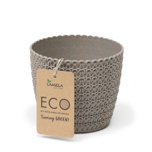 Lamela, květináč MAGNOLIA ECO Jersey průměr 22 cm, šedý