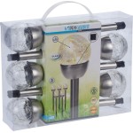 Koopman, set 5 ks závěsných solárdních LED lamp ProGarden, průměr 6 cm, výška 36 cm, nerez/sklo