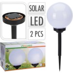 Koopman, Set 2 ks solárních LED svítilen ProGarden s koulí průměr 20 cm, výška 52 cm