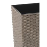 LAMELA, květináč FINEZIA ECO WOOD RATTAN, rozměr 25 x 25 x 46,5 cm, šedý